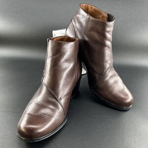 Ariat Wm's 7.5B, Spats Ankle Boots Rd Toe Brown Leather, 3-Snaps 2" Block Heel